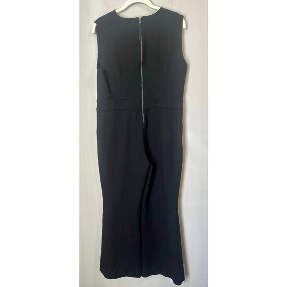 Spanx The Perfect Jumpsuit Flared Sleeveless V Neck Jumpsuit in Black sz. LP - Picture 5 of 10